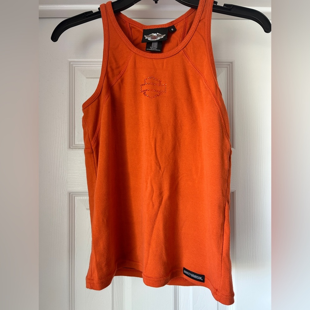 Harley-Davidson Orange Tank with Studded Logo